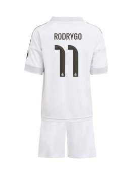 Billige Real Madrid Rodrygo Goes #11 Hjemmedraktsett Barn 2025-26 Kortermet (+ Korte bukser)